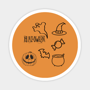 HALLOWEEN STICKERS - STICKER PACK - Black and White Magnet
